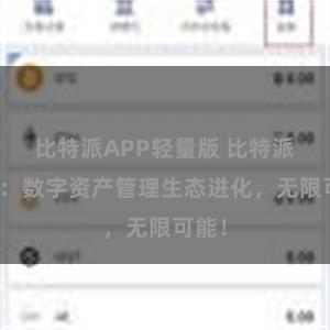 比特派APP轻量版 比特派钱包：数字资产管理生态进化，无限可能！