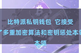 比特派私钥钱包  它接受了多重加密算法和密钥惩处本领