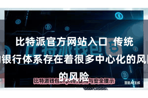 比特派官方网站入口  传统的银行体系存在着很多中心化的风险